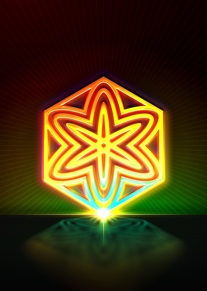 Neon Sacred Geometry Glyph