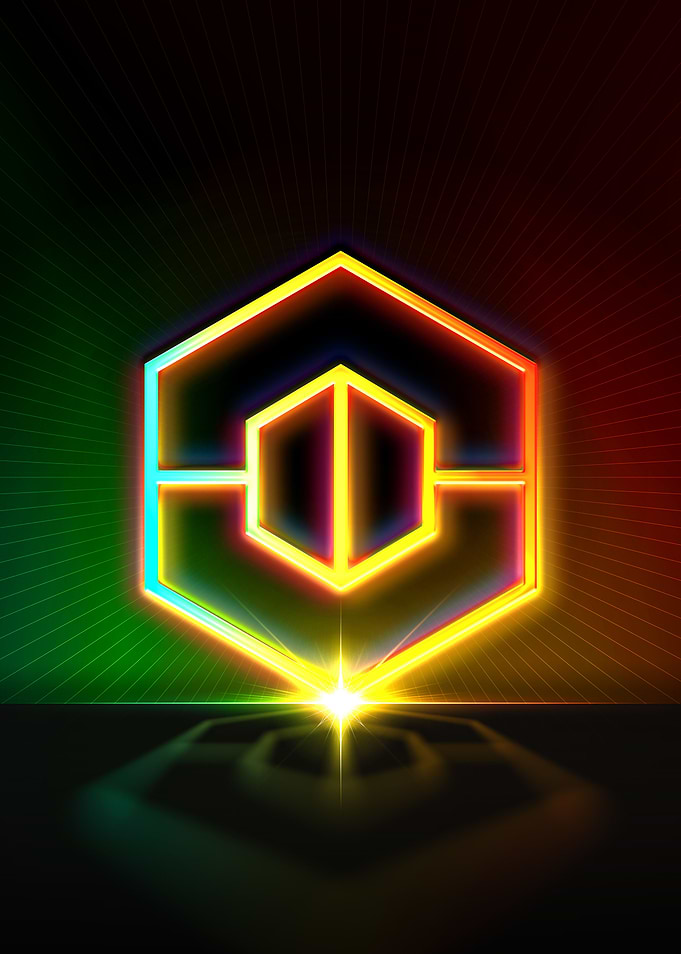 Neon Sacred Geometry Glyph