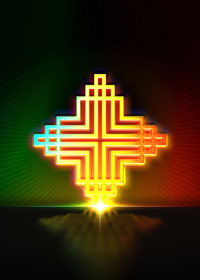 Neon Geometric Glyph Rune