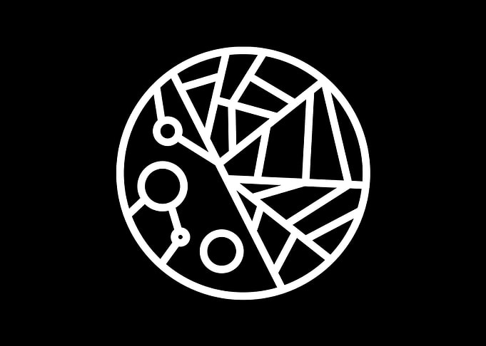 White Geometric Glyph Sign