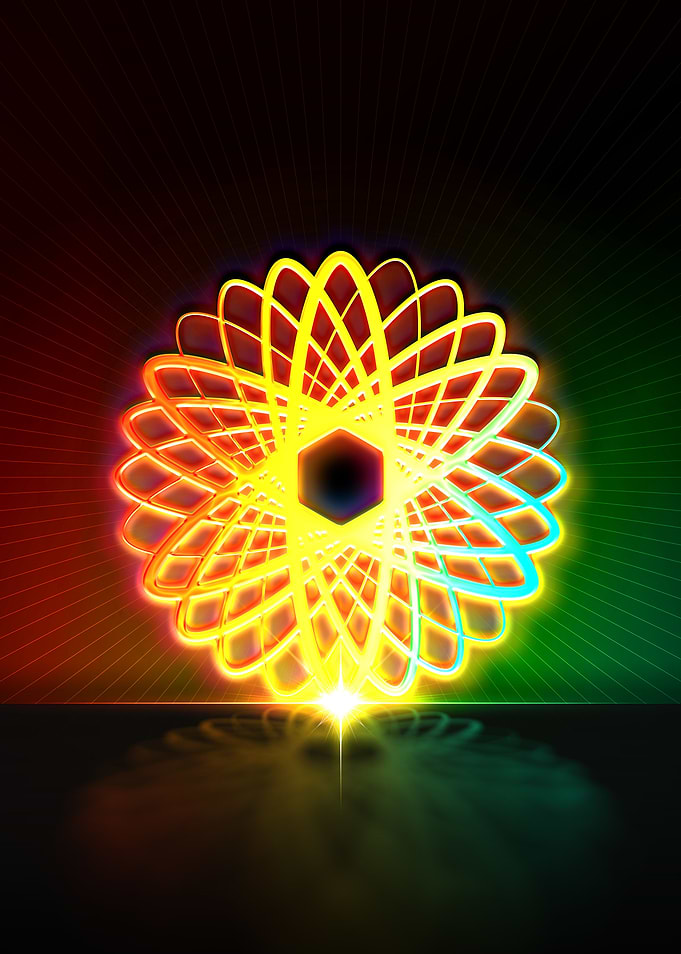Neon Sacred Geometry Glyph