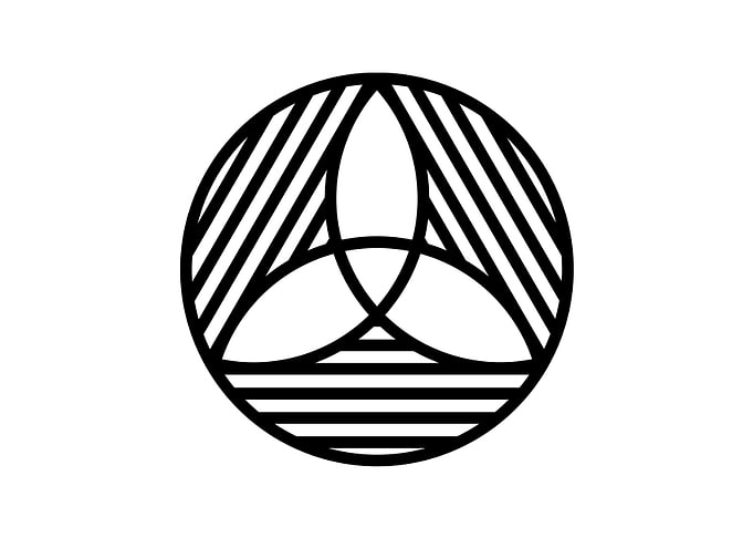 White Geometric Glyph Sign