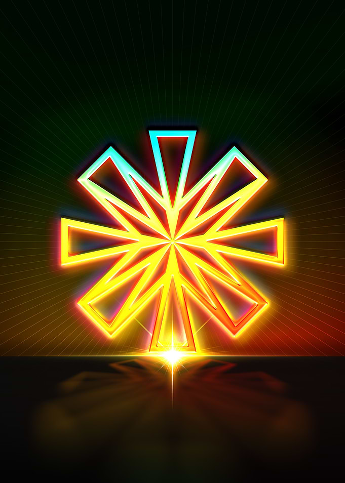 Neon Sacred Geometry Glyph