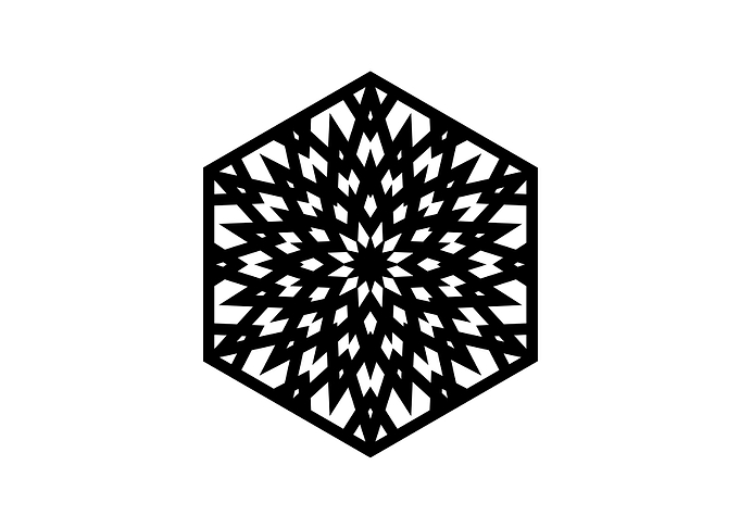 White Geometric Glyph Sign