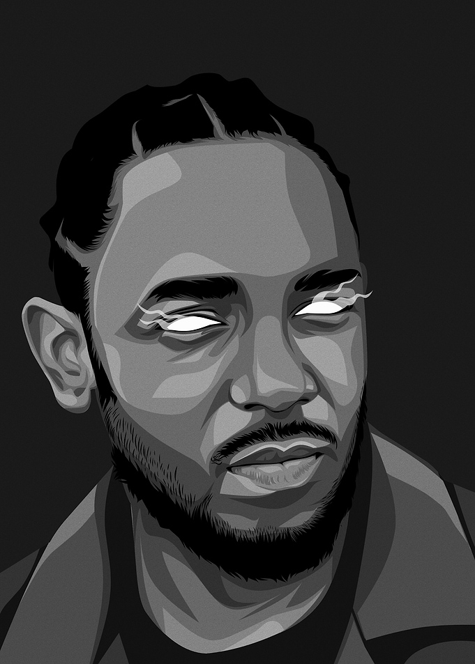 kendrick neon grayscale