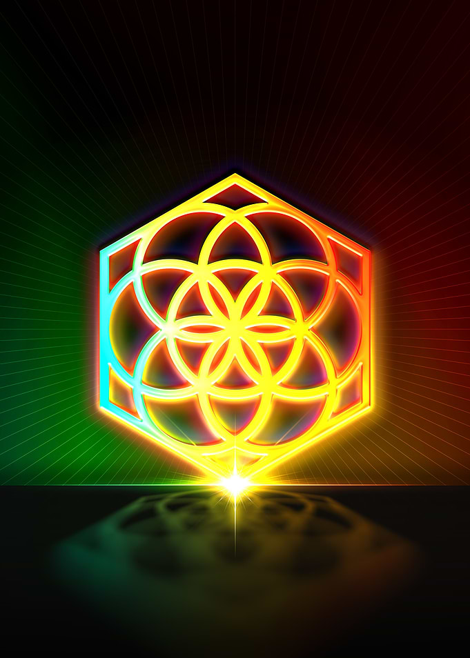 Neon Sacred Geometry Glyph