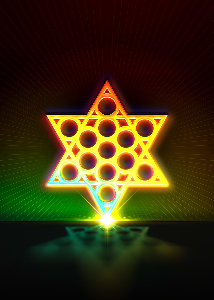 Neon Geometric Glyph Sign