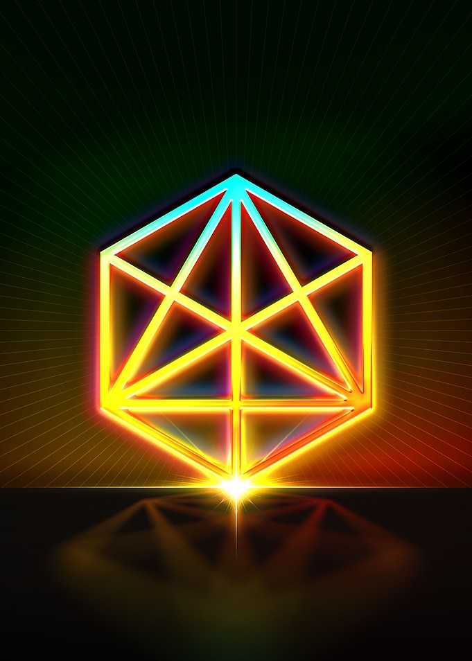 Neon Geometric Glyph Sign