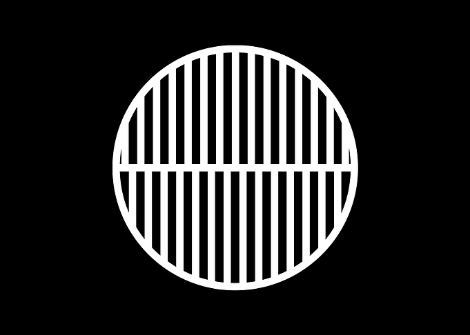 White Geometric Glyph Sign