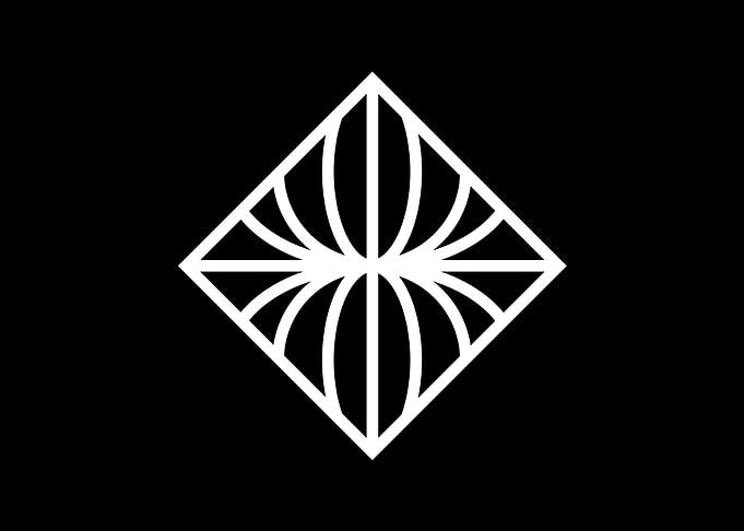 White Geometric Glyph Sign