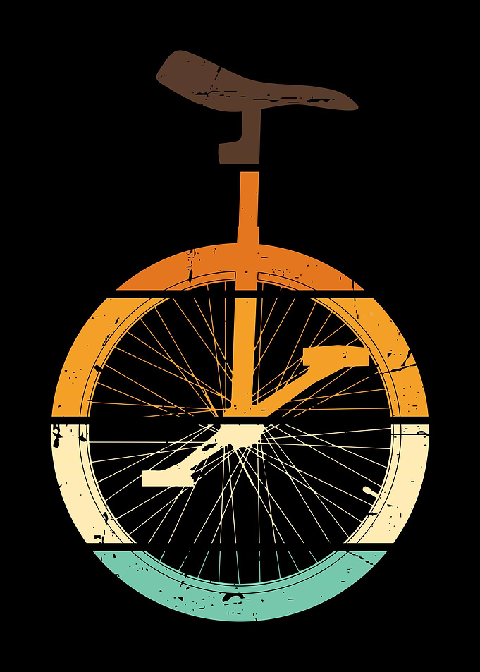 Vintage Unicycle Cycling