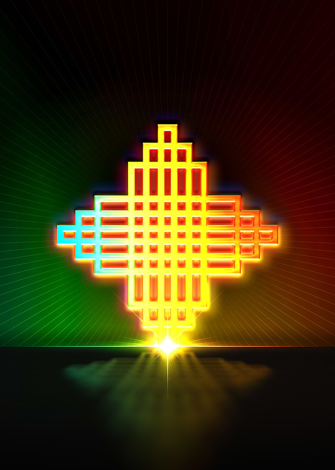 Neon Sacred Geometry Glyph