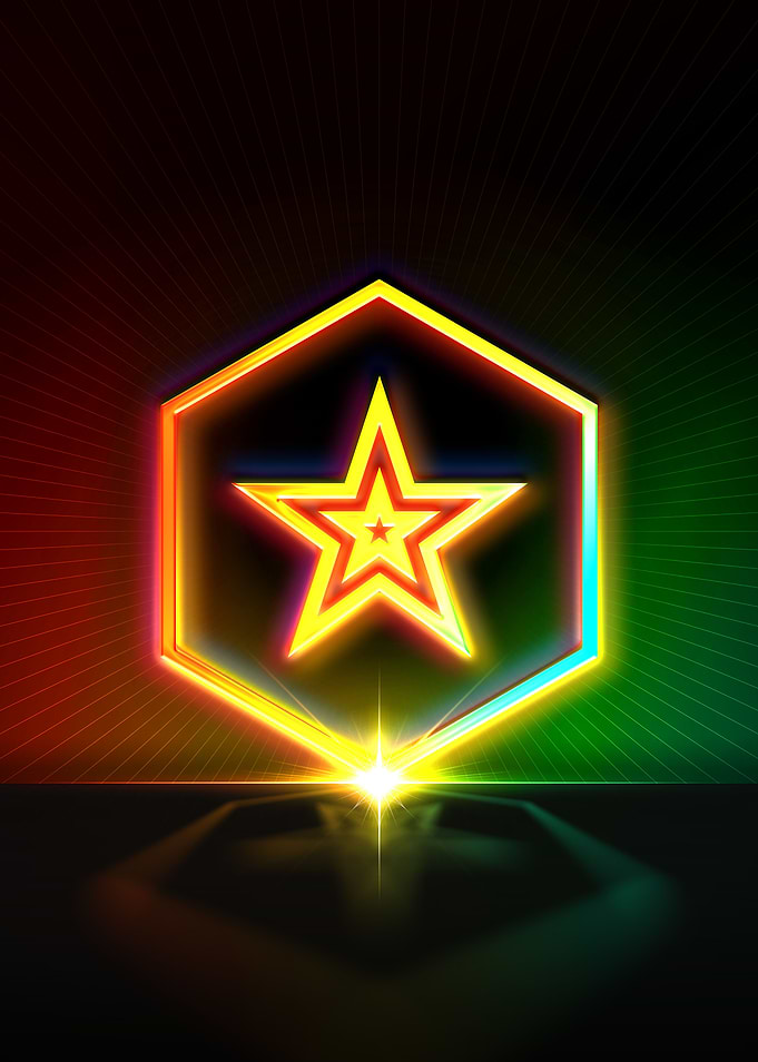 Neon Sacred Geometry Glyph