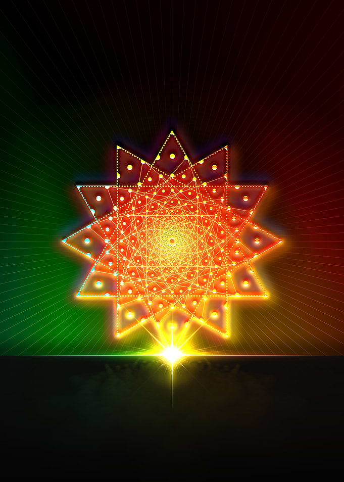 Neon Sacred Geometry Glyph