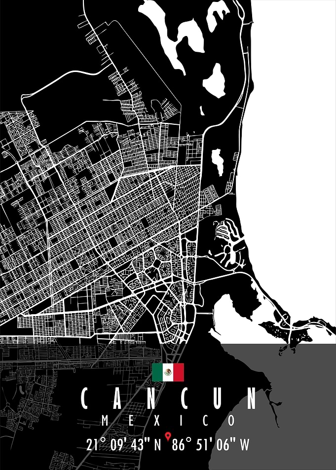 CANCUN MAP MEXICO