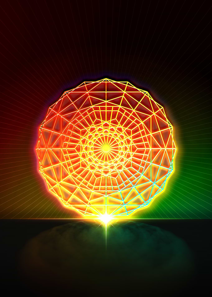 Neon Sacred Geometry Glyph