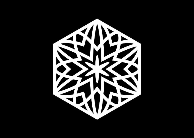 White Geometric Glyph Sign