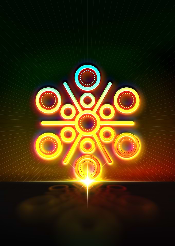 Neon Sacred Geometry Glyph