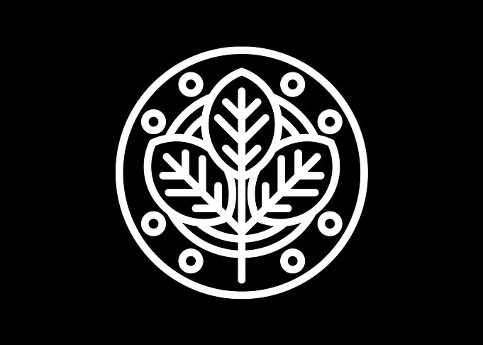 White Geometric Glyph Sign