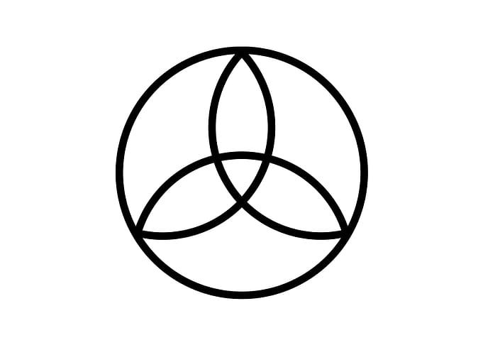 White Geometric Glyph Sign