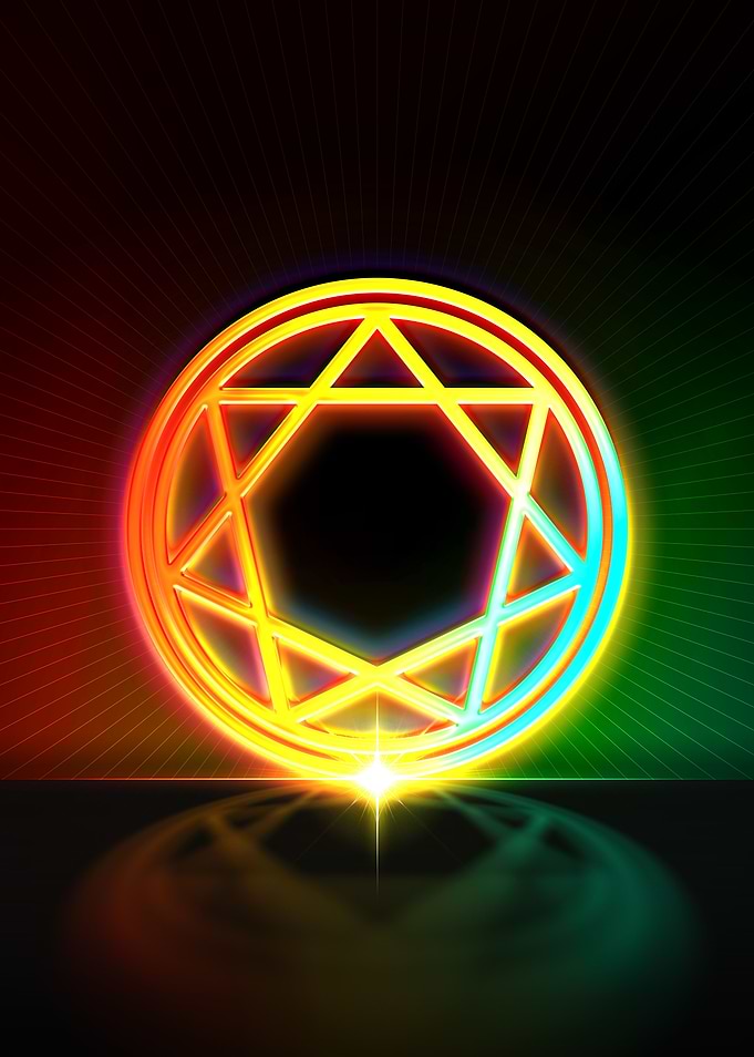 Neon Sacred Geometry Glyph