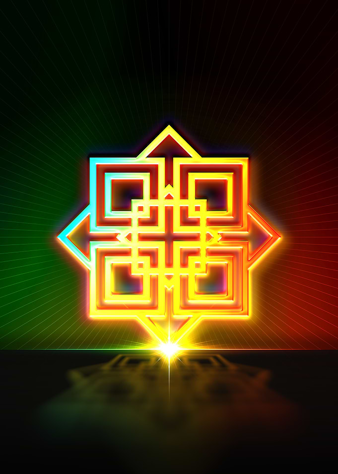 Neon Glyph Mandala Rune