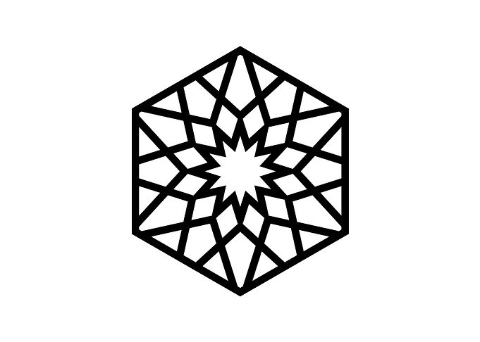 White Geometric Glyph Sign