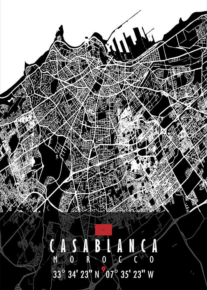 CASABLANCA MAP MOROCCO