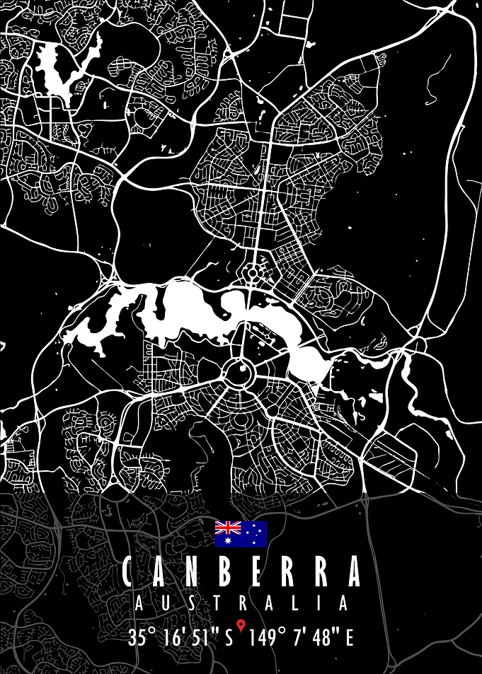CANBERRA MAP AUSTRALIA