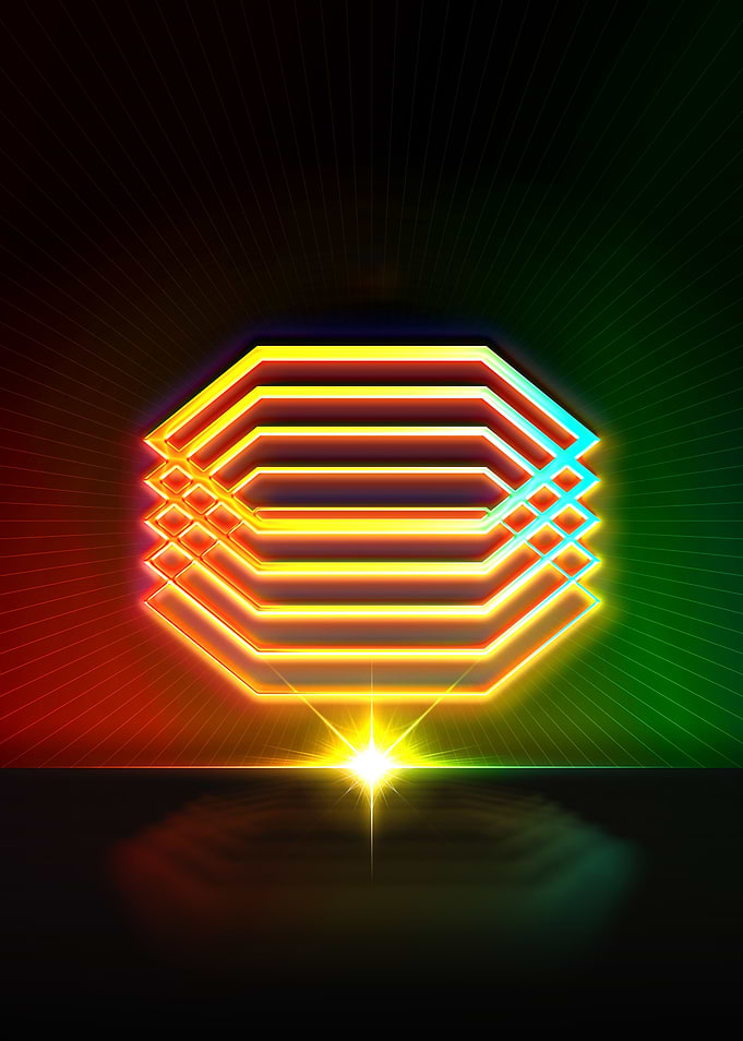 Neon Sacred Geometry Glyph