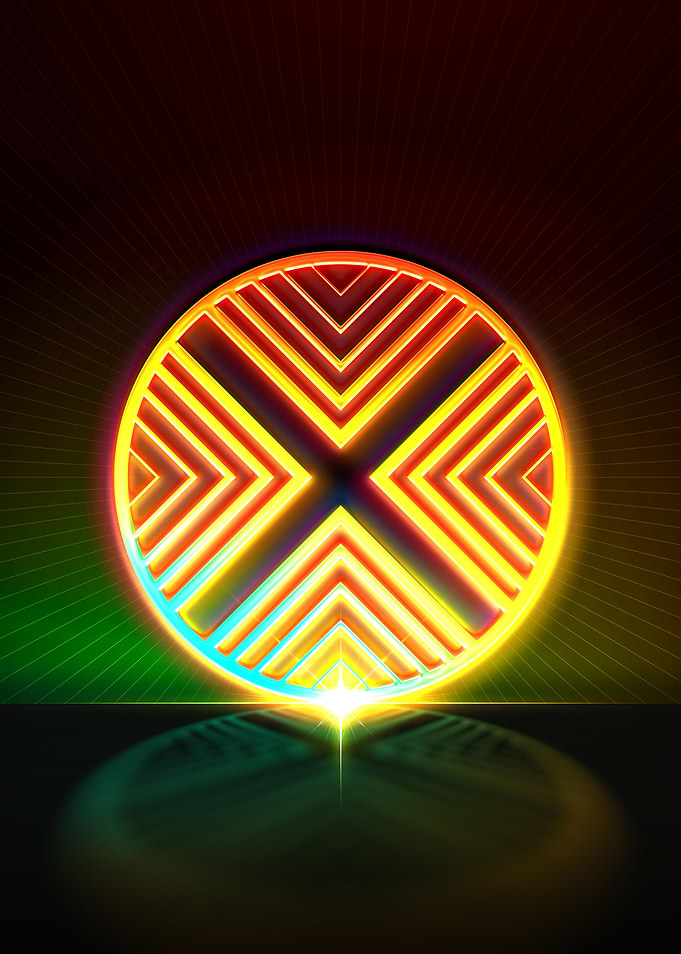 Neon Geometric Glyph Rune
