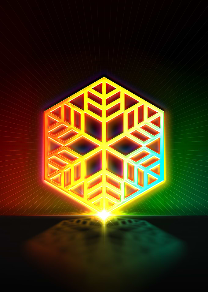 Neon Sacred Geometry Glyph