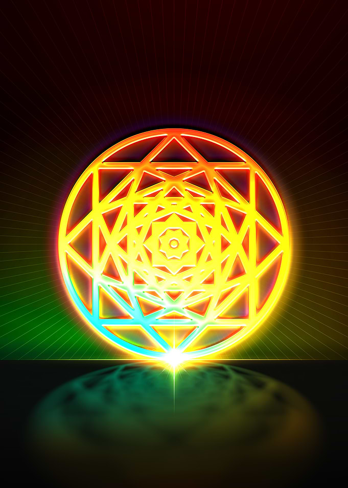 Neon Geometric Glyph Sign