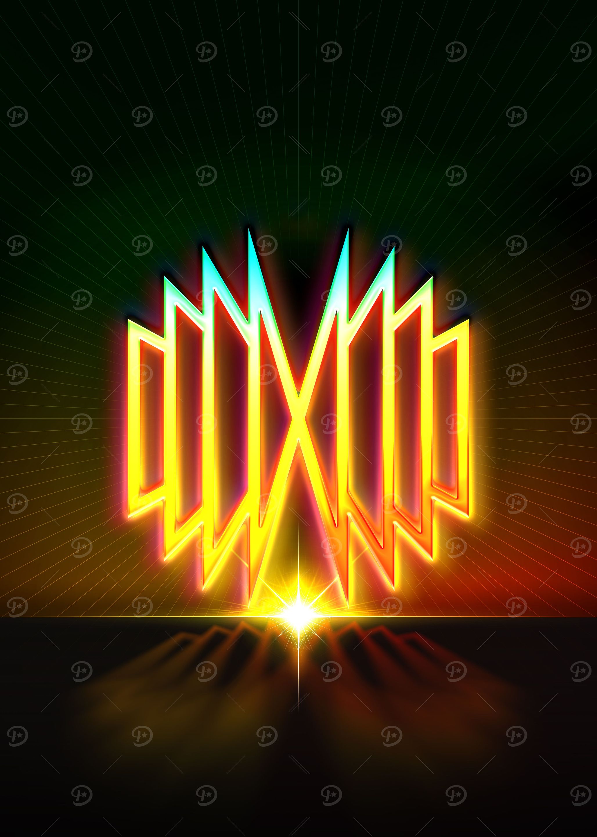 Neon Geometric Glyph Rune