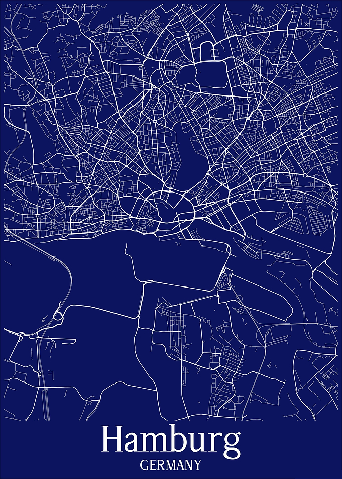 Hamburg City Map Germany