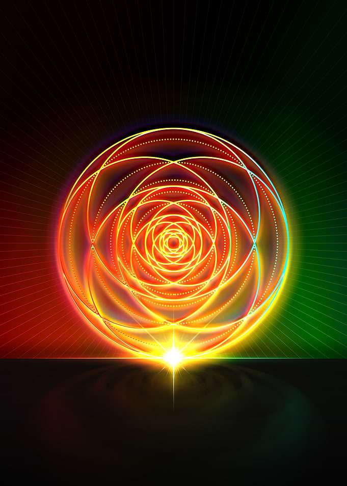 Neon Sacred Geometry Glyph