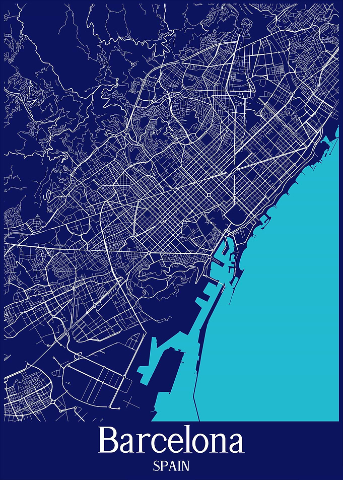 Barcelona City Map Spain