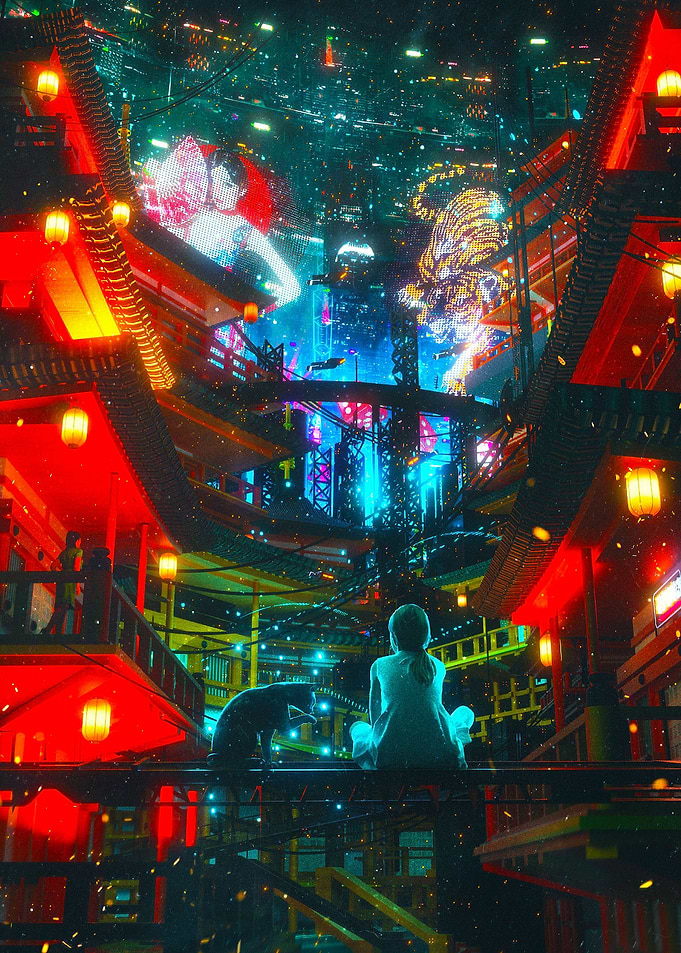 tokyo night pop art