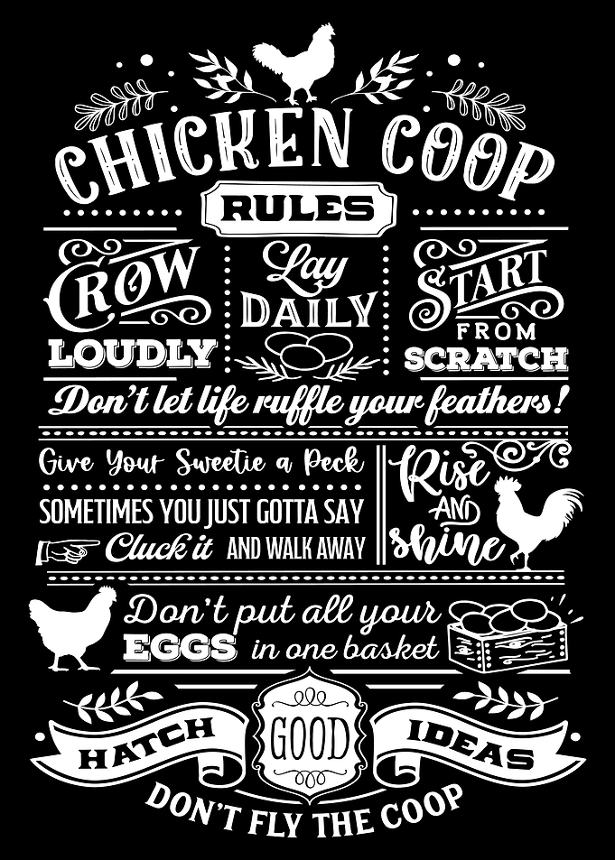 Chicken Coop Rules Black