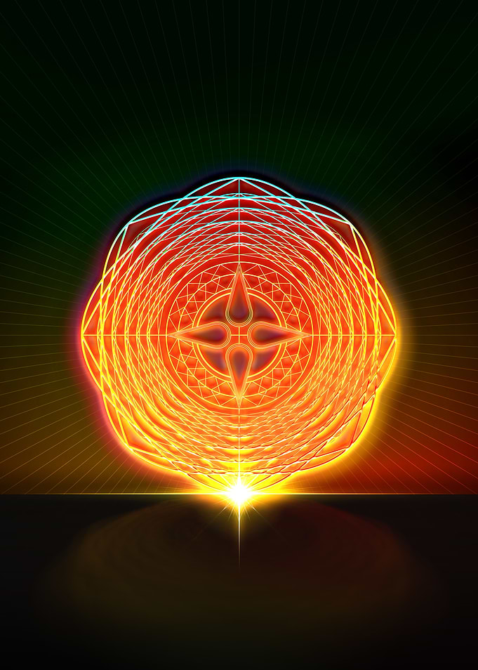Neon Sacred Geometry Glyph