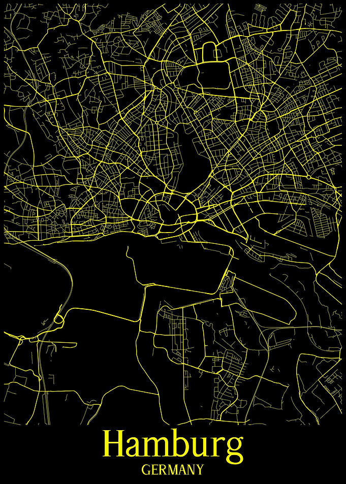 Hamburg City Map Germany
