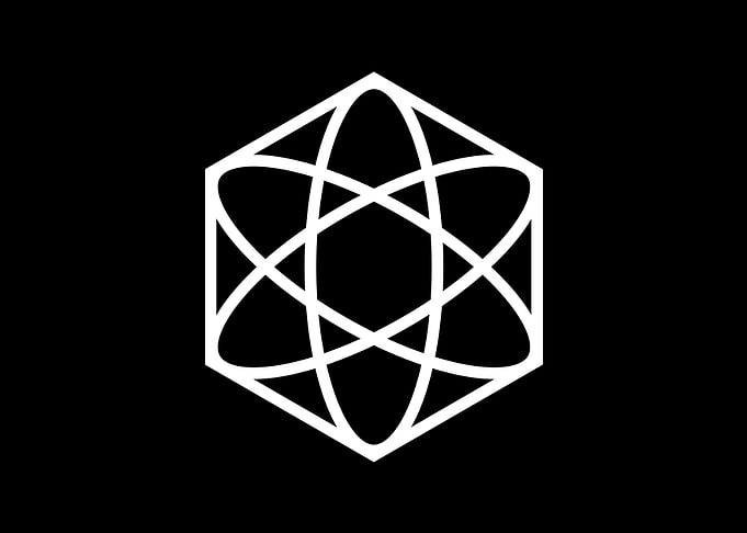 White Geometric Glyph Sign