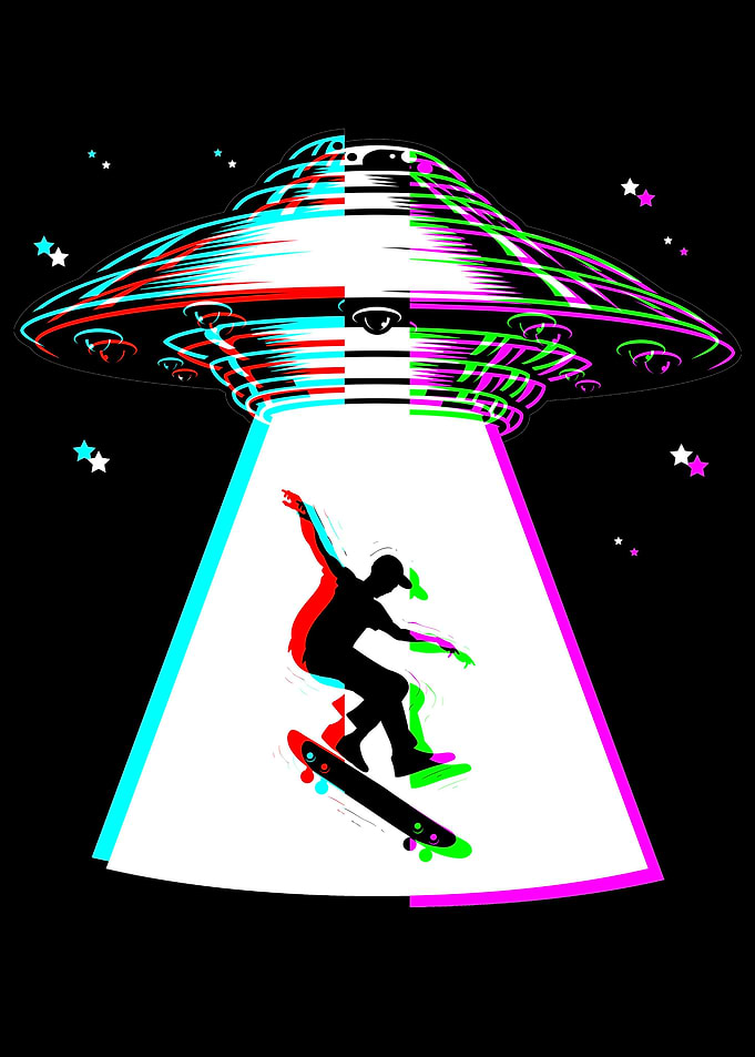 Funny Skateboarding Ufo