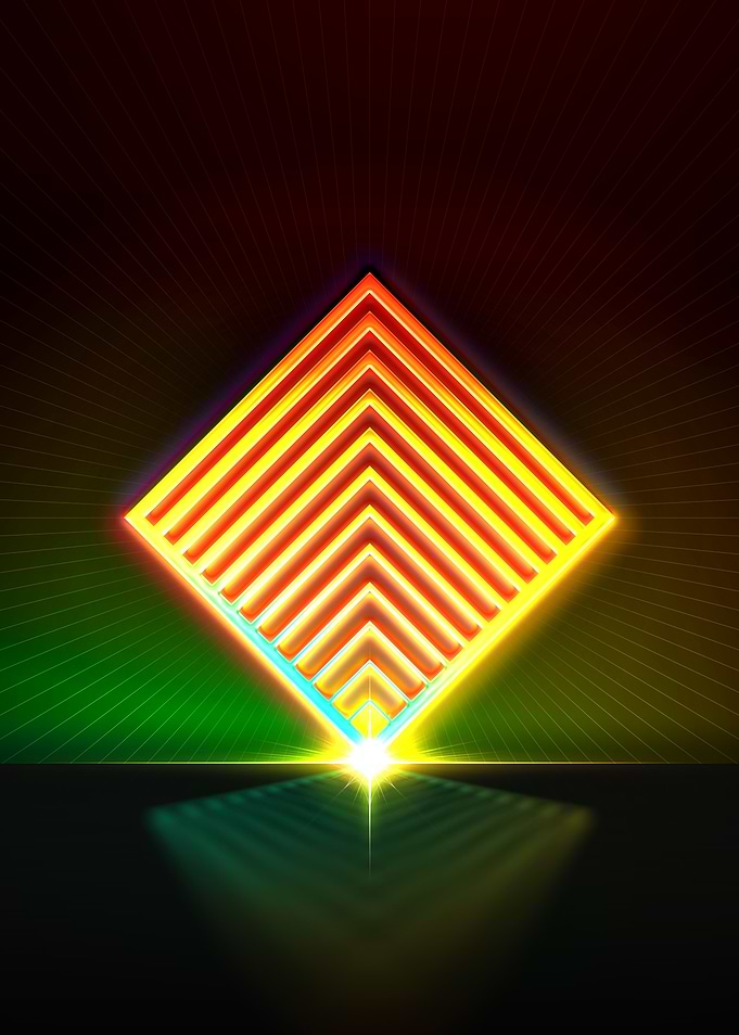 Neon Sacred Geometry Glyph