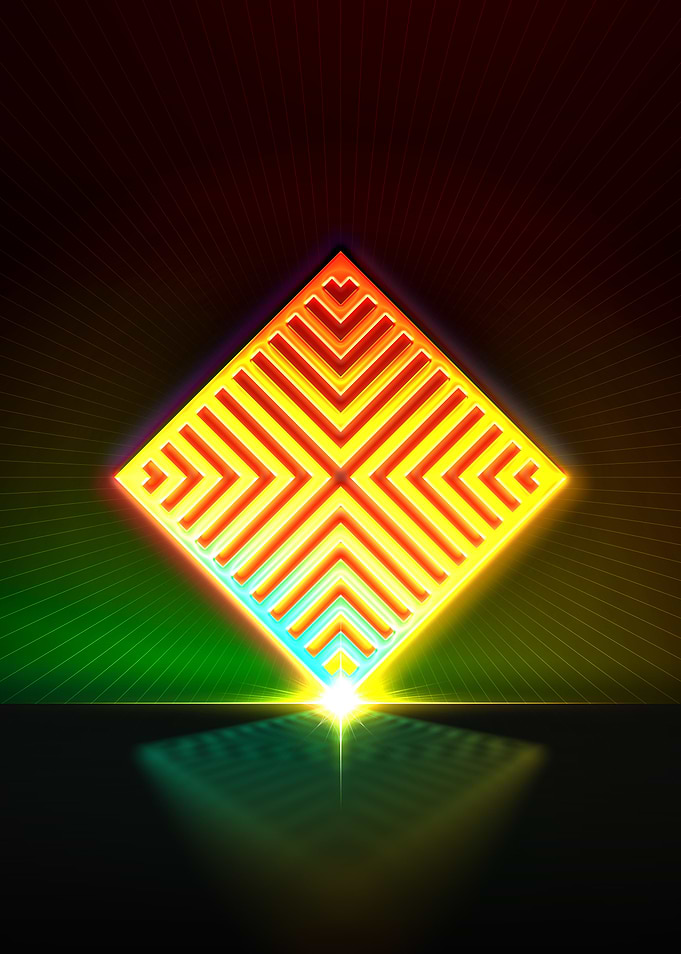 Neon Sacred Geometry Glyph