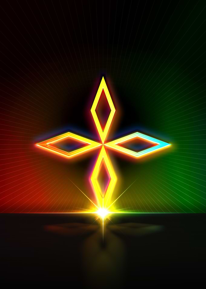 Neon Sacred Geometry Glyph