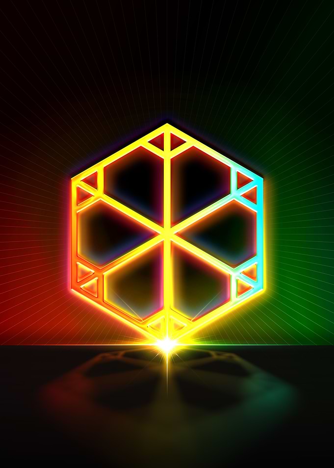Neon Geometric Glyph Sign