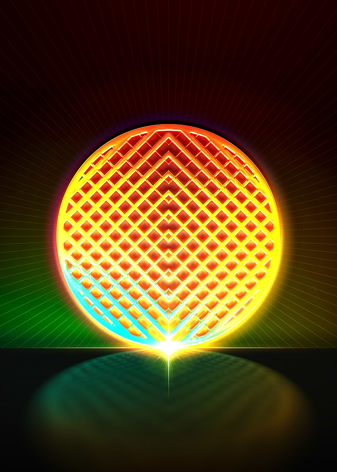 Neon Geometric Glyph Sign