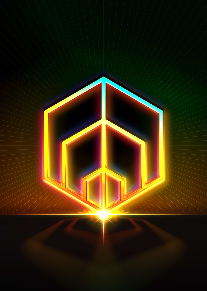 Neon Sacred Geometry Glyph