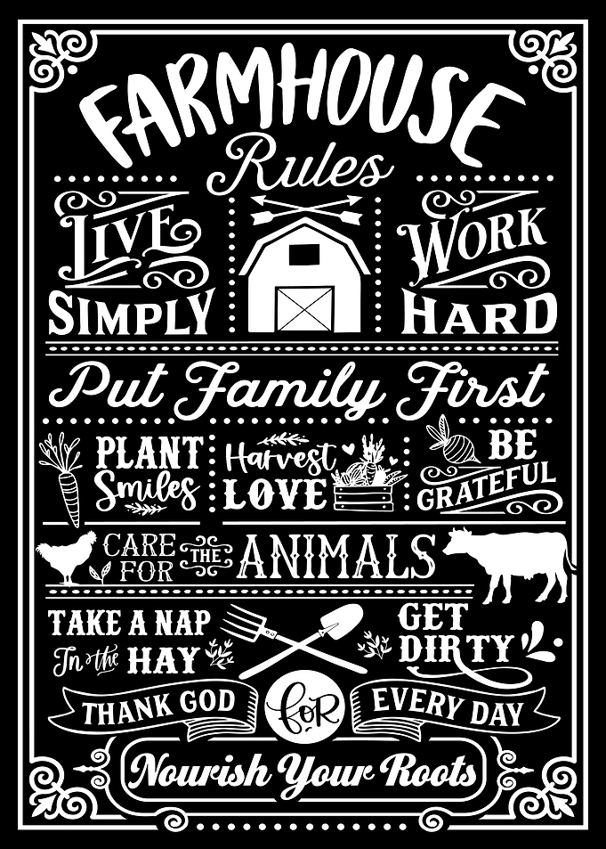 Farmhouse Rules Black